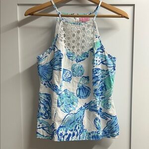 Lilly Pulitzer Larina Halter Top Barefoot Princess Print Size 8